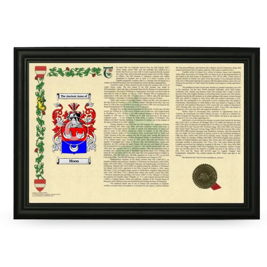 Moon Armorial Landscape Framed - Black