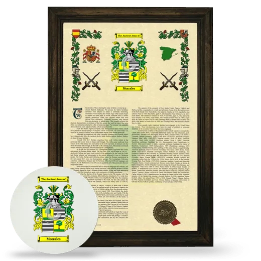 Morrales Framed Armorial History and Mouse Pad - Brown