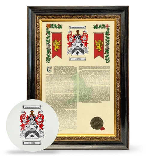 Mordin Framed Armorial History and Mouse Pad - Heirloom