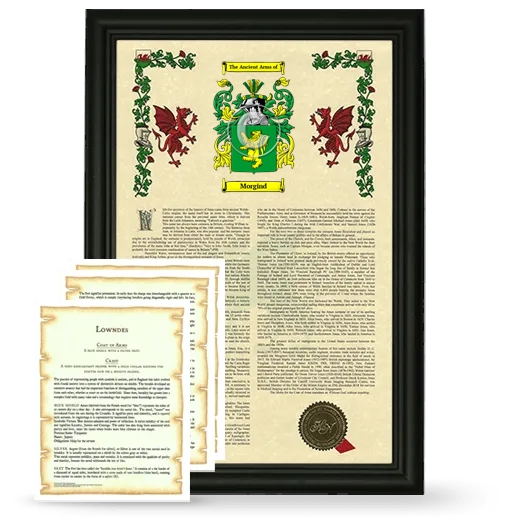 Morgind Framed Armorial History and Symbolism - Black