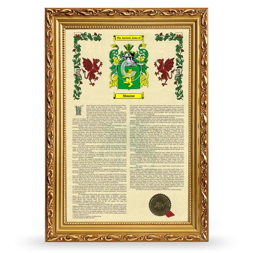 Mourne Armorial History Framed - Gold