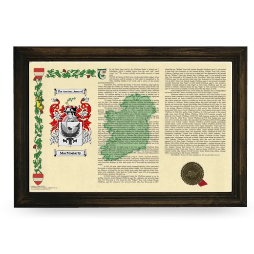MacMoriarty Armorial Landscape Framed - Brown