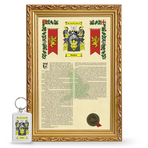 Morlant Framed Armorial History and Keychain - Gold