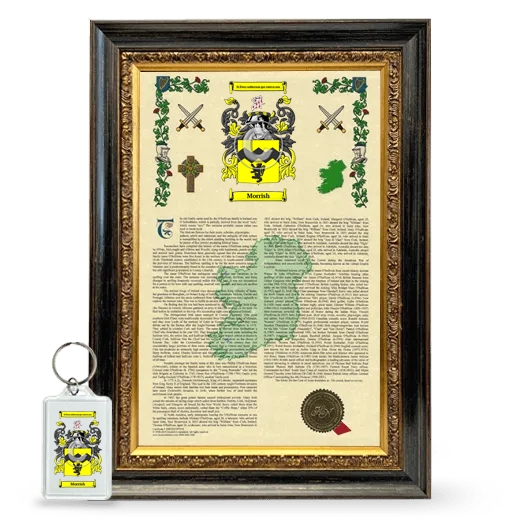 Morrish Framed Armorial History and Keychain - Heirloom