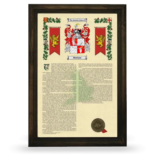 Mortyne Armorial History Framed - Brown