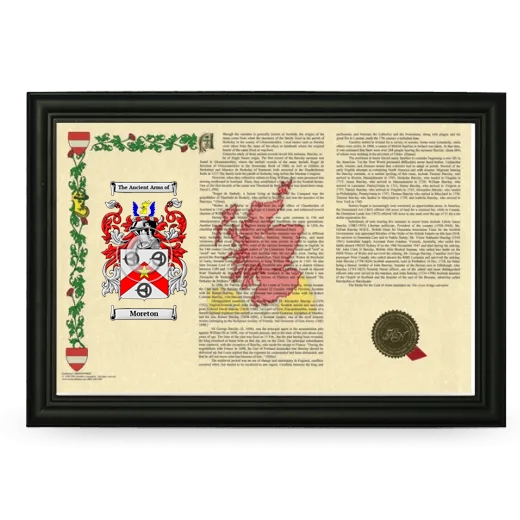 Moreton Armorial Landscape Framed - Black