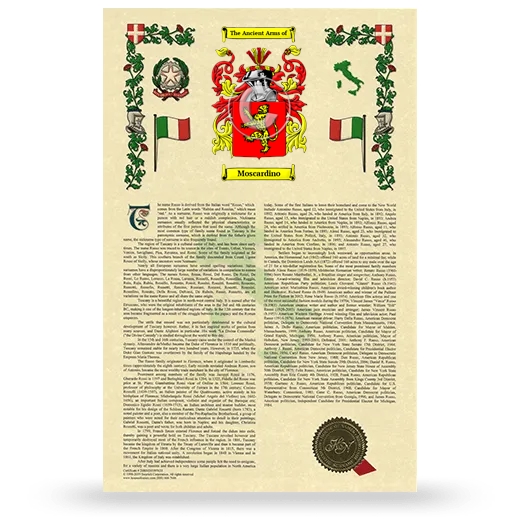 Moscardino Armorial History with Coat of Arms
