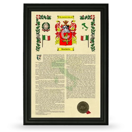 Moschetto Armorial History Framed - Black