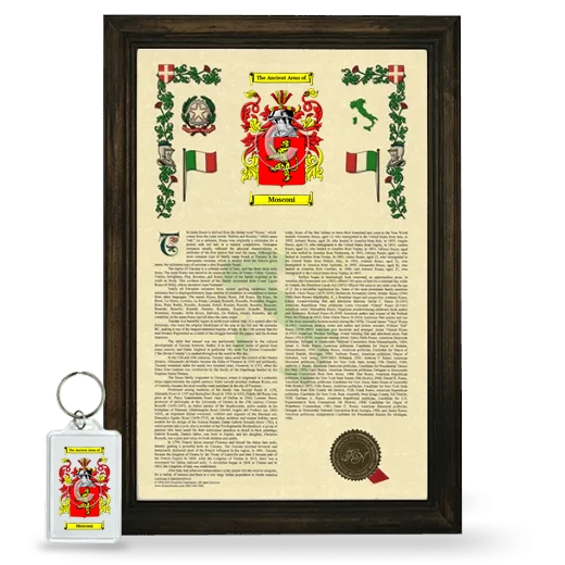 Mosconi Framed Armorial History and Keychain - Brown