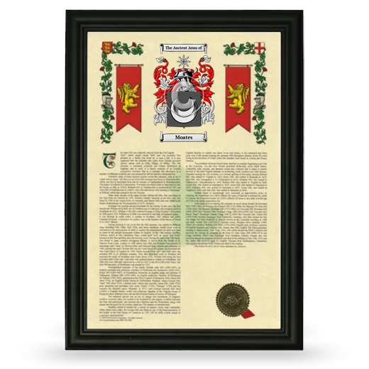 Moates Armorial History Framed - Black