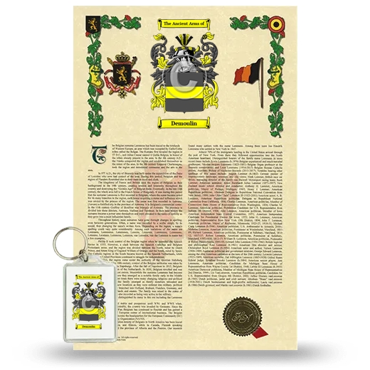 Demoulin Armorial History and Keychain Package