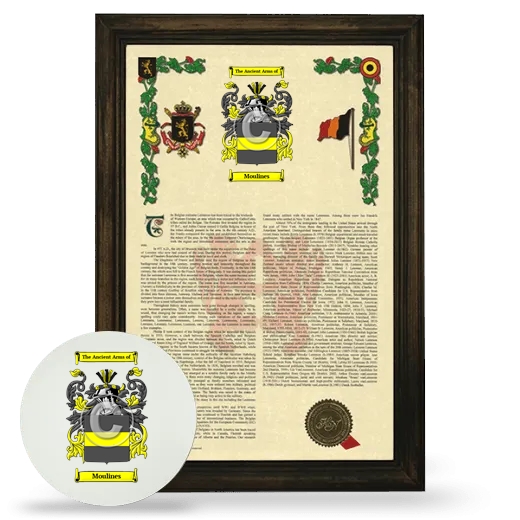 Moulines Framed Armorial History and Mouse Pad - Brown