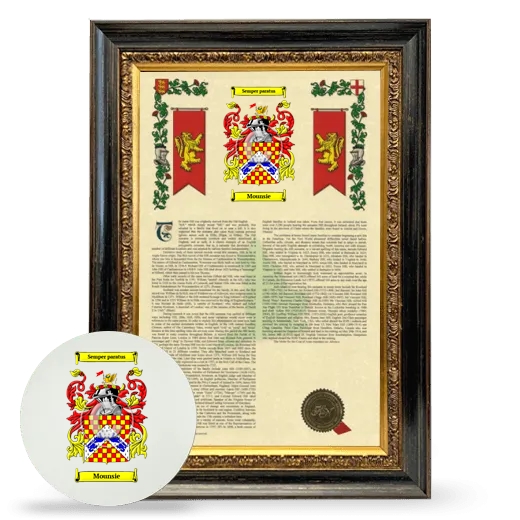 Mounsie Framed Armorial History and Mouse Pad - Heirloom