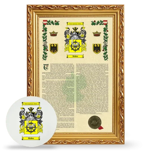 Molen Framed Armorial History and Mouse Pad - Gold