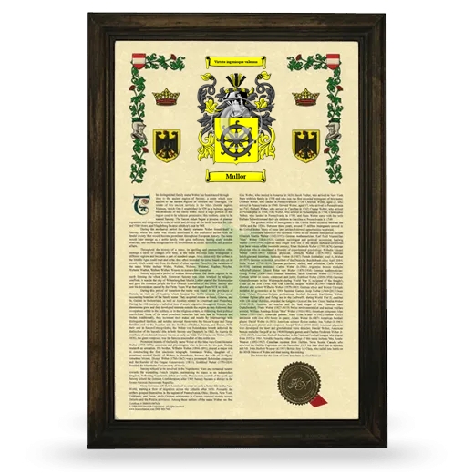 Mullor Armorial History Framed - Brown