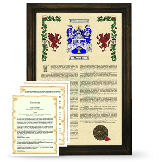 Mogradge Framed Armorial History and Symbolism - Brown