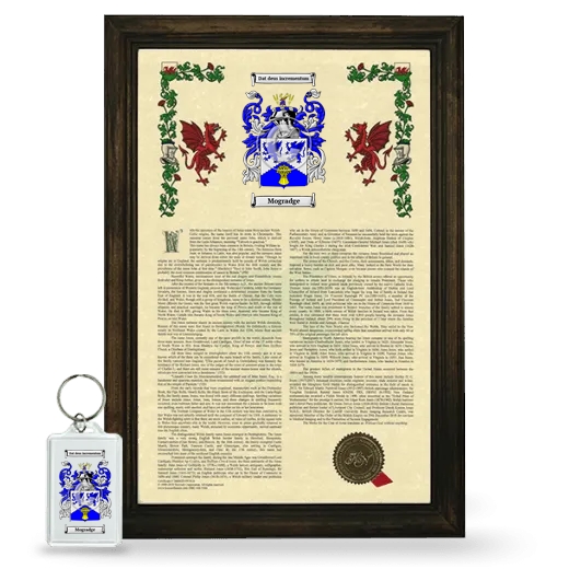 Mogradge Framed Armorial History and Keychain - Brown