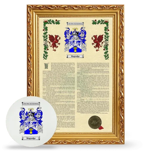 Mogradge Framed Armorial History and Mouse Pad - Gold