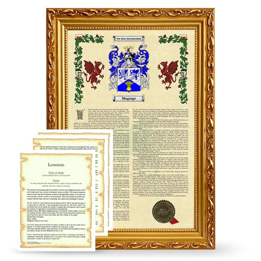 Mugrage Framed Armorial History and Symbolism - Gold