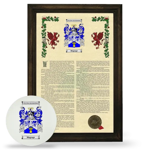 Mugrage Framed Armorial History and Mouse Pad - Brown