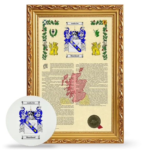 Murehead Framed Armorial History and Mouse Pad - Gold