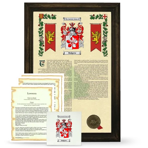 Mulgrew Framed Armorial, Symbolism and Large Tile - Brown