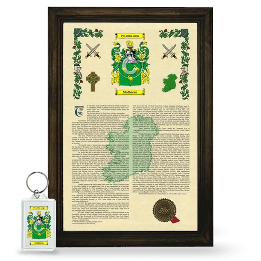 Mulheren Framed Armorial History and Keychain - Brown