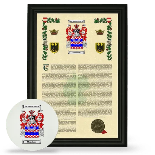 Munshaw Framed Armorial History and Mouse Pad - Black