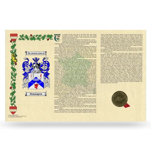 Demangeot Armorial History Landscape Style