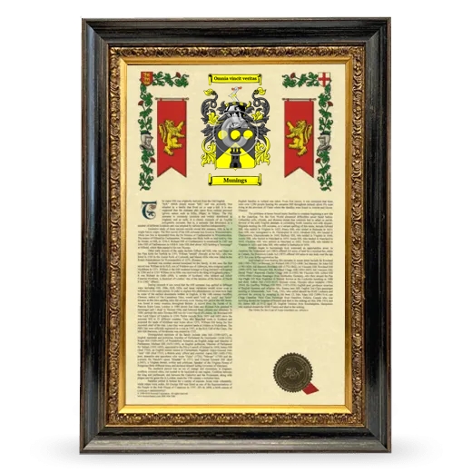 Munings Armorial History Framed - Heirloom