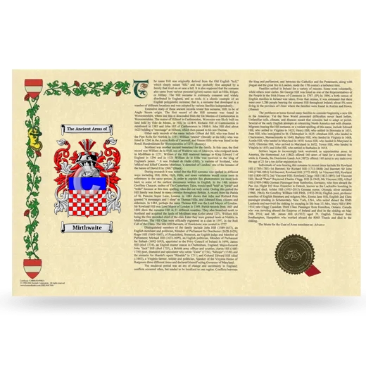 Mirthwaite Armorial History Landscape Style