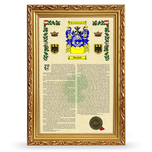 Musialek Armorial History Framed - Gold