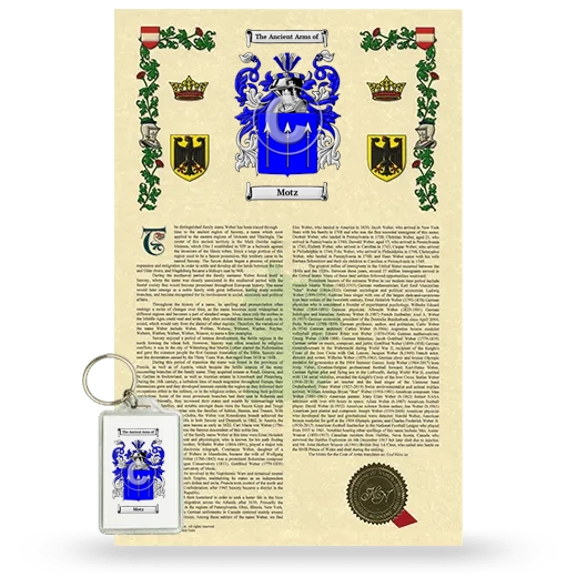 Motz Armorial History and Keychain Package