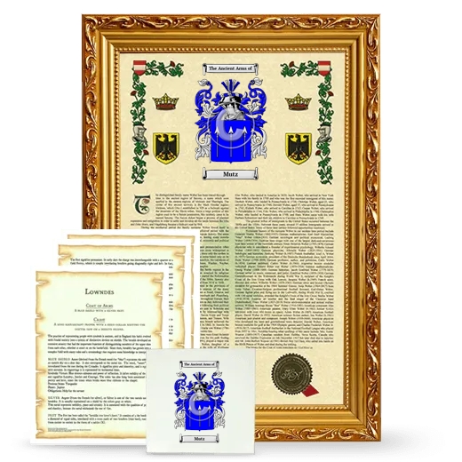 Mutz Framed Armorial, Symbolism and Large Tile - Gold