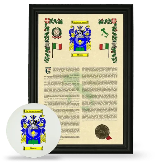 Mezza Framed Armorial History and Mouse Pad - Black