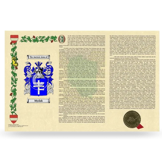 Myslak Armorial History Landscape Style