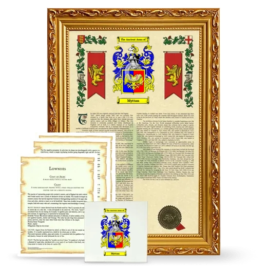 Myttan Framed Armorial, Symbolism and Large Tile - Gold