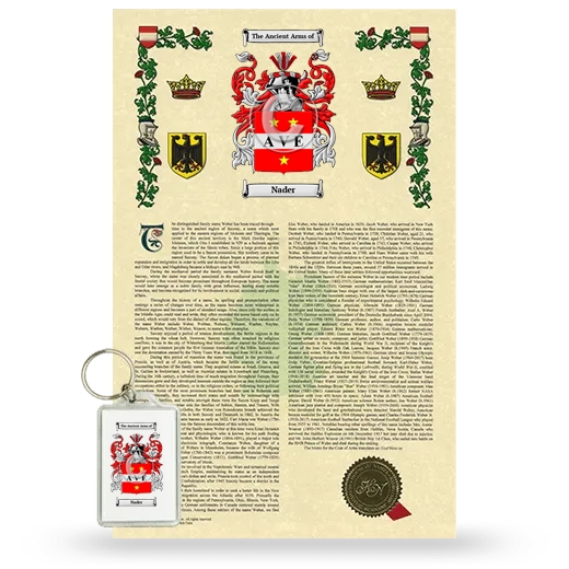 Nader Armorial History and Keychain Package