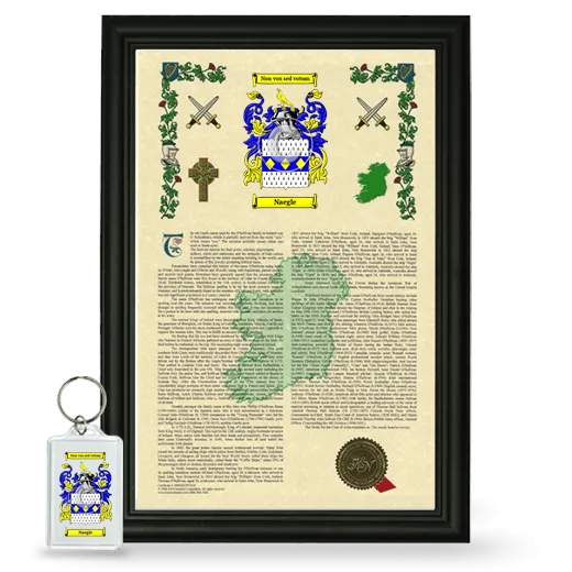 Naegle Framed Armorial History and Keychain - Black
