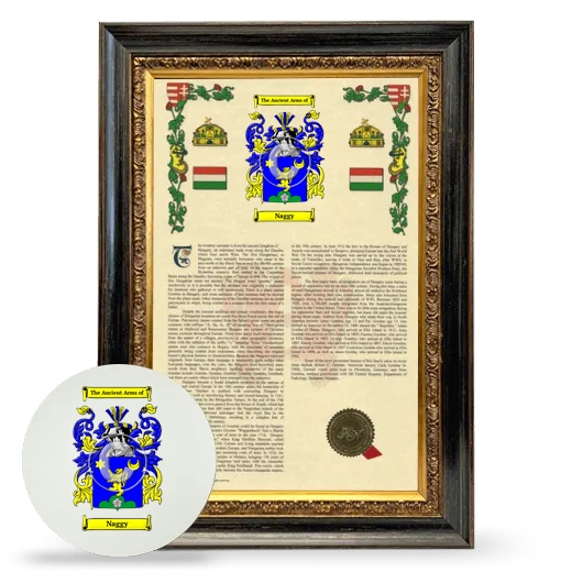 Naggy Framed Armorial History and Mouse Pad - Heirloom