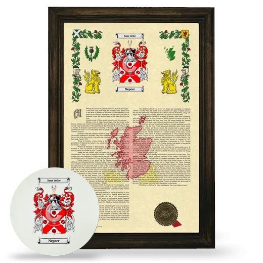 Nepeer Framed Armorial History and Mouse Pad - Brown