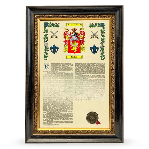 Narbon Armorial History Framed - Heirloom