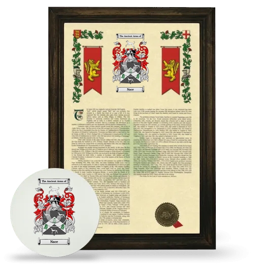 Nace Framed Armorial History and Mouse Pad - Brown