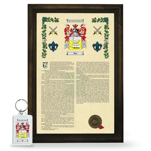 Nau Framed Armorial History and Keychain - Brown