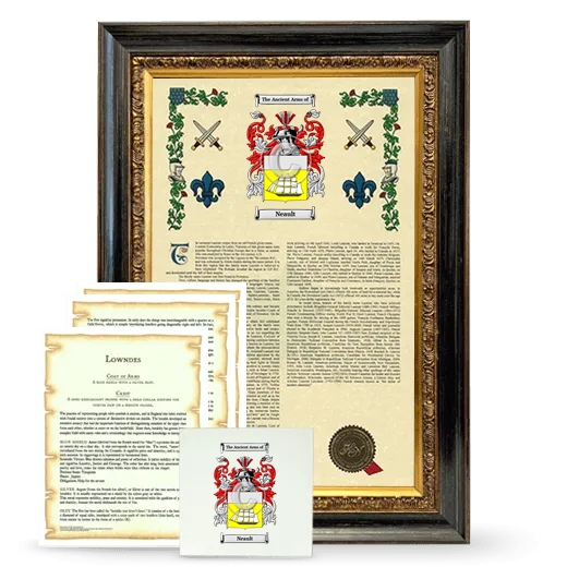 Neault Framed Armorial, Symbolism and Large Tile - Heirloom