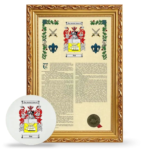 Noi Framed Armorial History and Mouse Pad - Gold