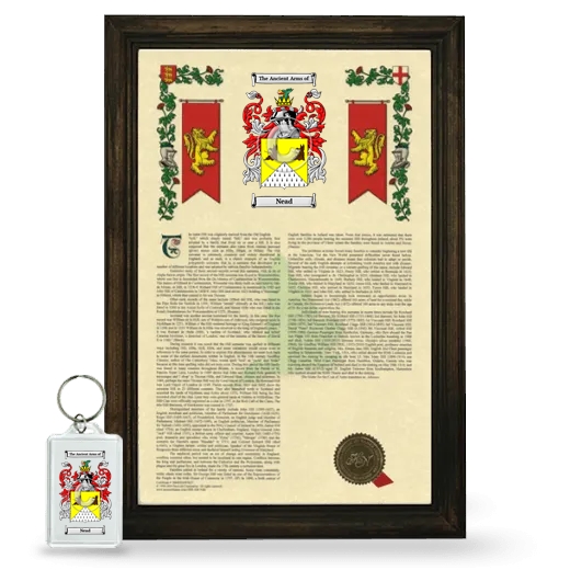 Nead Framed Armorial History and Keychain - Brown