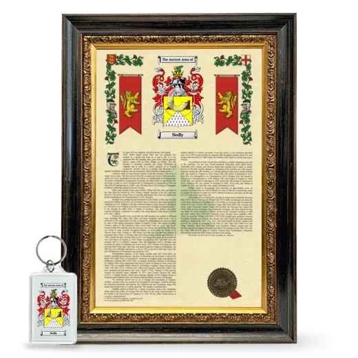 Nedly Framed Armorial History and Keychain - Heirloom