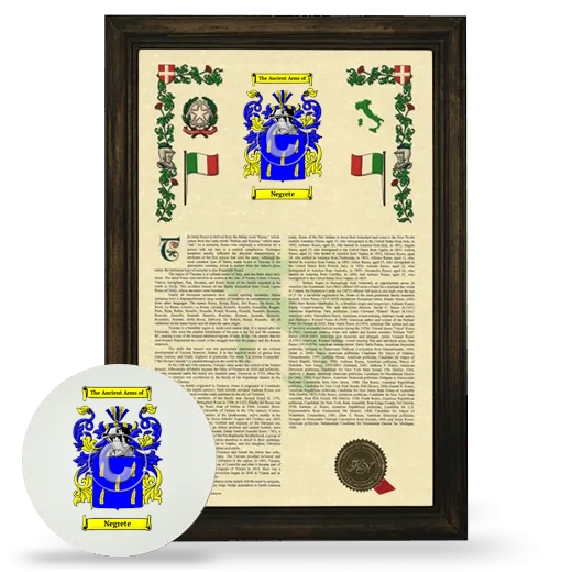 Negrete Framed Armorial History and Mouse Pad - Brown