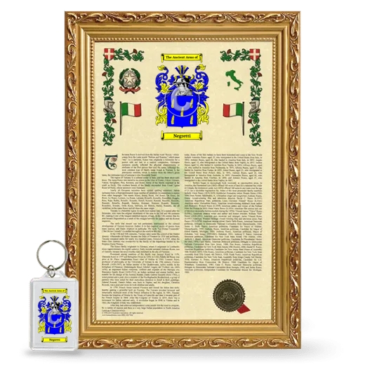 Negretti Framed Armorial History and Keychain - Gold